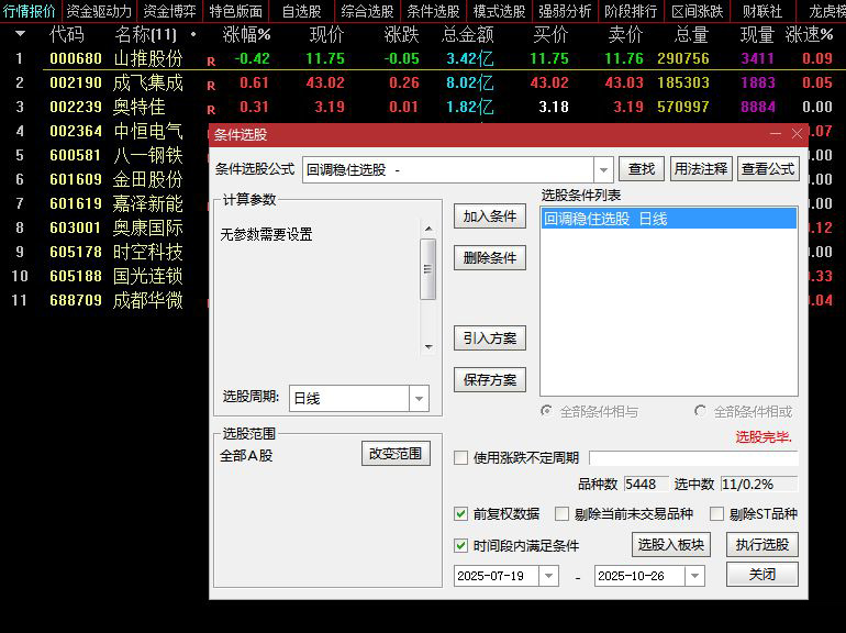 通达信经典的【涨停回调】识别股票价格走势中的特定形态信号 主图+选股-指标666