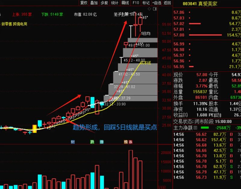 通达信【上攻45度+上攻量能】抖某音推荐的指标 趋势股翻倍大牛股低吸策略-指标666