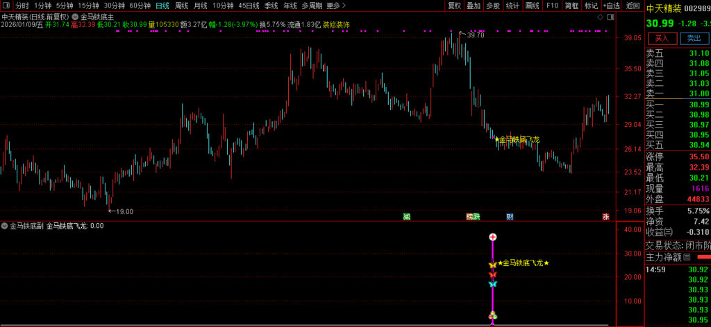 图片[5]-通达信【金马铁底飞龙】主副图+选股 量化抄底擒龙的利器 底部成功率高 指标源码-指标666